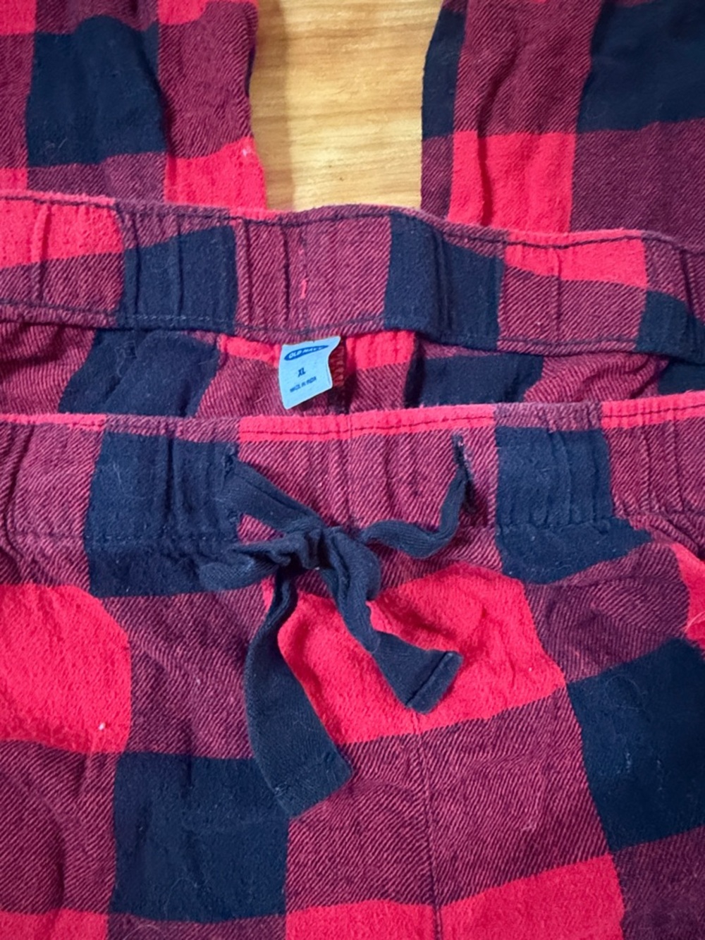 Old Navy Red and Navy Plaid Flannel Joggers